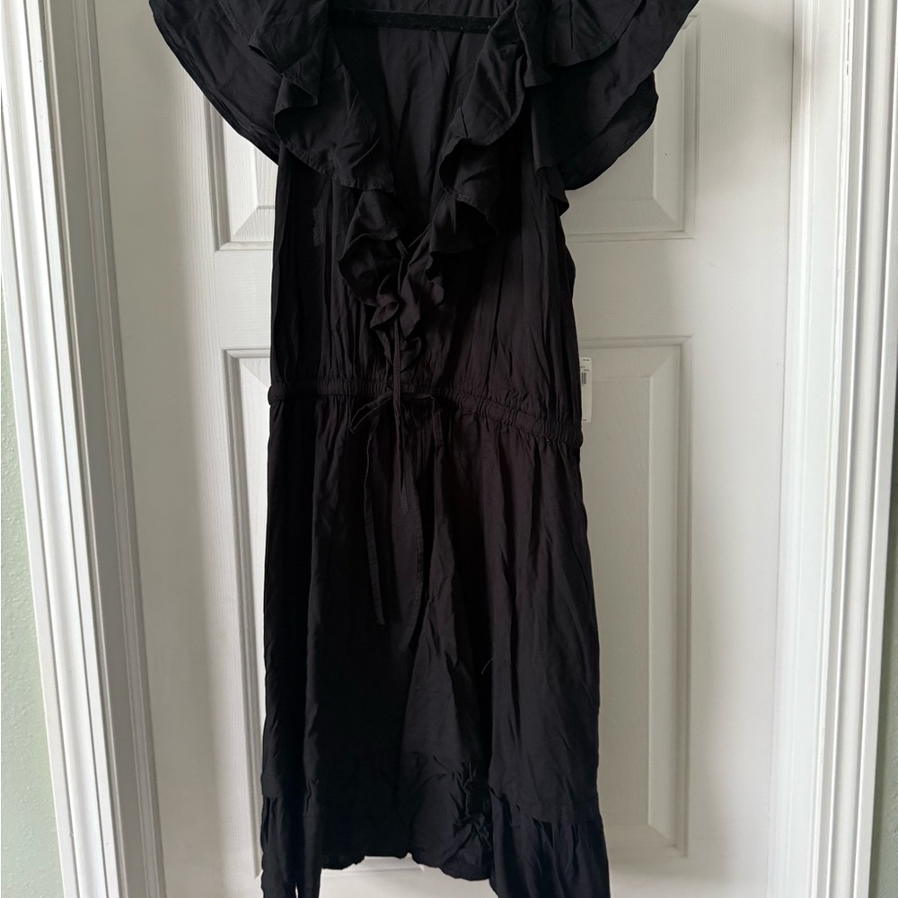 Old Navy Black High Low Sundress with Flutter Sleeves